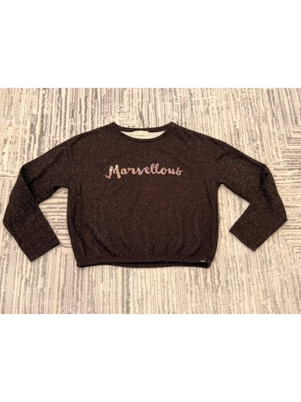 NEW Zara girls size 13/14 brown/gold speckled Marvellous sweater top